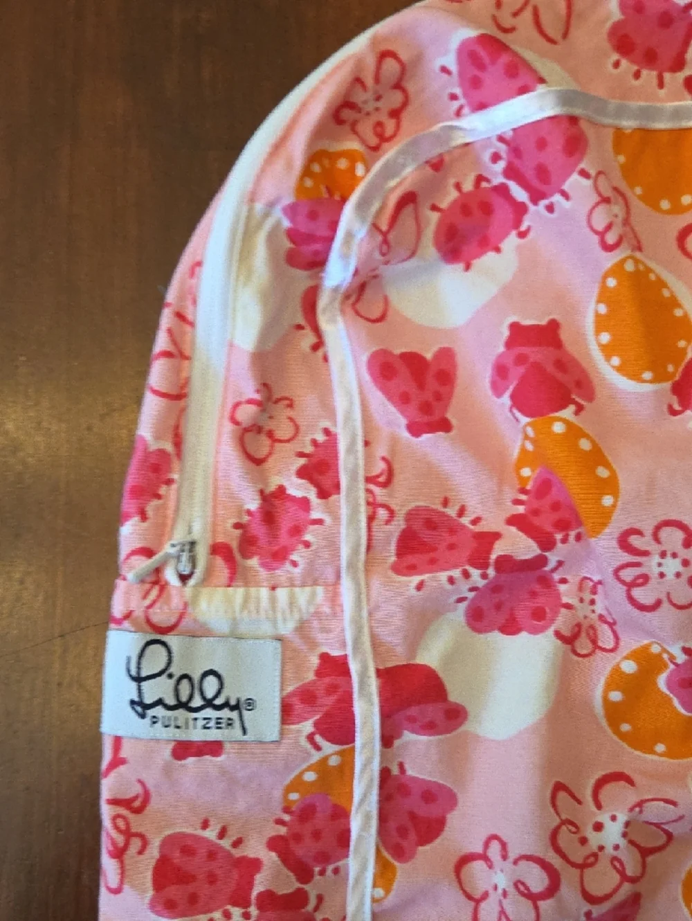 Lilly Pulitzer Pink Orange Ladybug Travel Bag